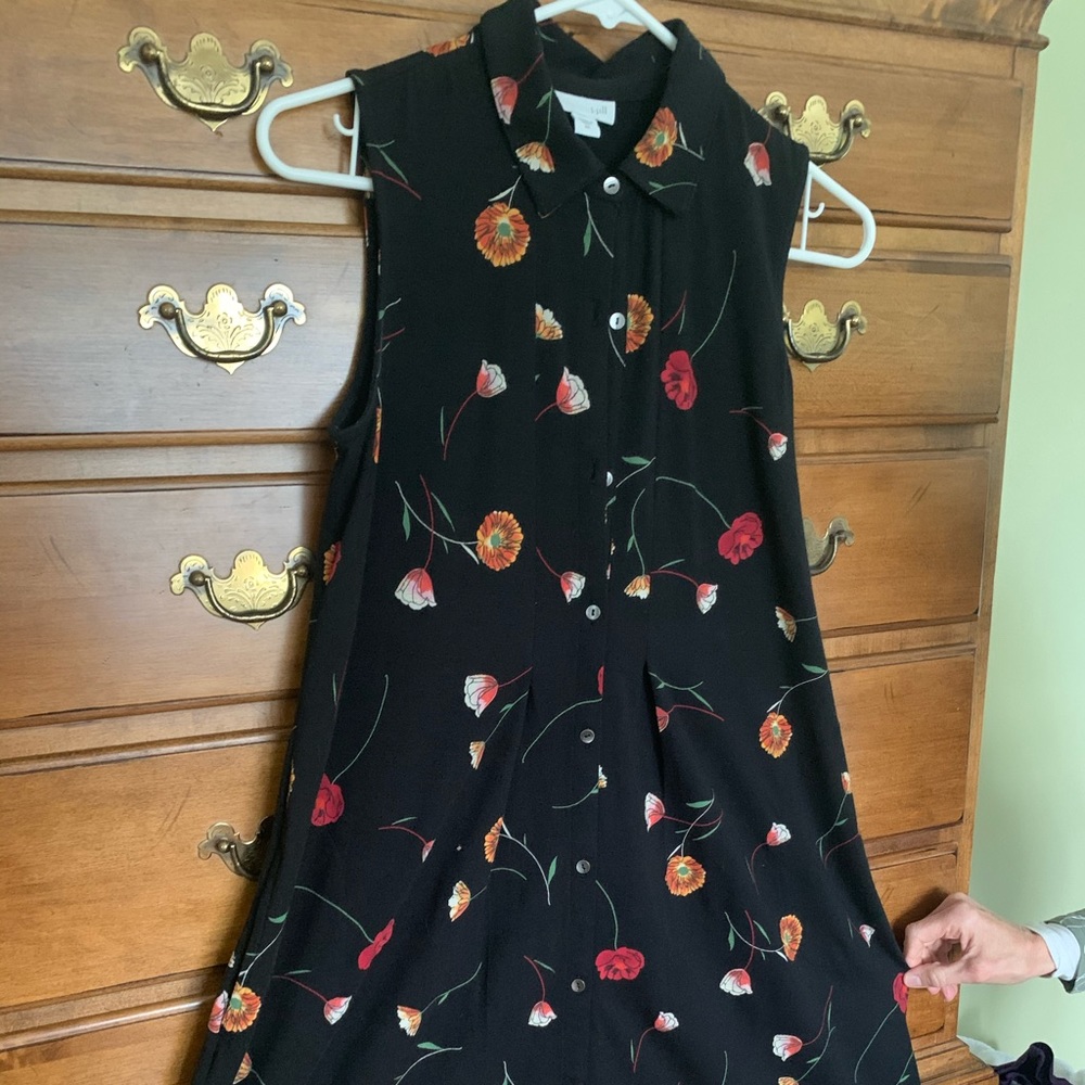 J. Jill black floral sleeveless sundress